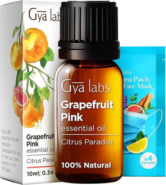 Gya Labs Grapefruit Essential Oil for Skin & Diffuser - 0.34 Fl Oz - 100% Pure Natural Grapefruit Oil for Hair, Aromatherapy DIY & Candle Making Scent-HomvellaHome