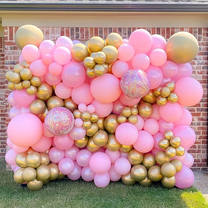 130pcs Pink Balloons Different Sizes 18" 12" 10" 5" Party Latex Balloons for Birthday Baby Shower Wedding Anniversary Princess Theme Party Decorations-HomvellaHome