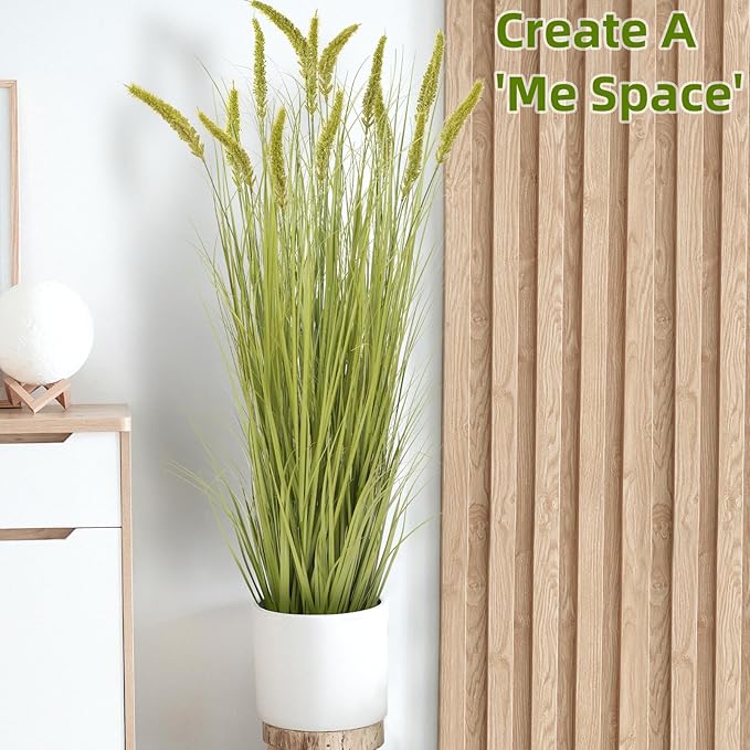 Green Onions Fake Plants,Artificial Plants Indoor, Fake Grass Decor Green Plant Fake Outdoor Flowers Fake Succulents,Artificial Tall Grass Plants with Pots House Decorative(47" 2 Pack)-HomvellaHome