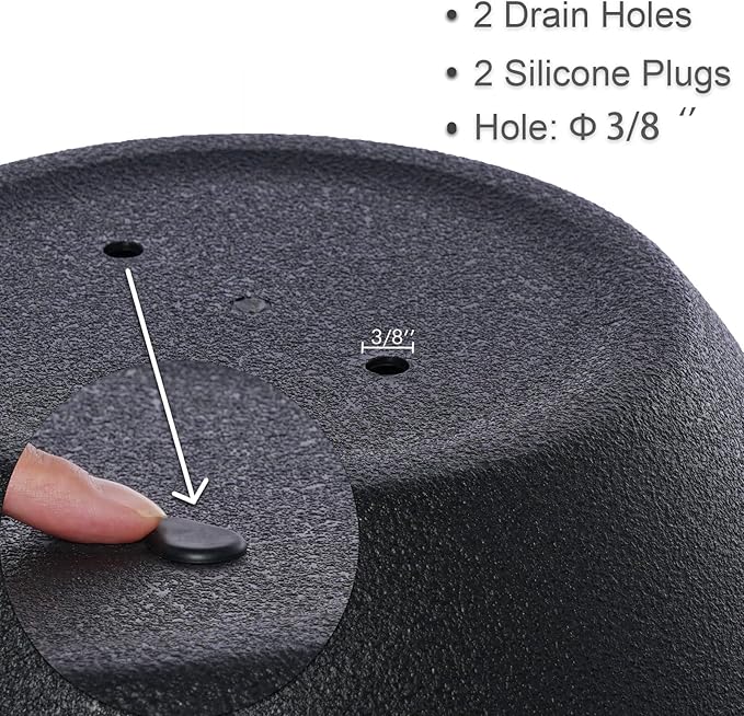 13 Inch 2 Pack Large Hanging Planters for Indoor Outdoor Plants, Plastic Hanging Basket Pots for House Plants Flowers, Black-HomvellaHome