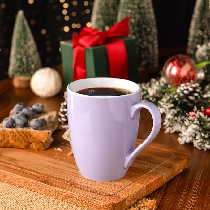 GBHOME 16oz Coffee Mugs Set of 6, Large Ceramic Coffee Mugs for Man, Woman, Dad, Mom, Modern Coffee Mugs Set with handle for Tea/Latte/Cappuccino/Milk/Cocoa. Dishwasher&Microwave Safe,Puple-HomvellaHome