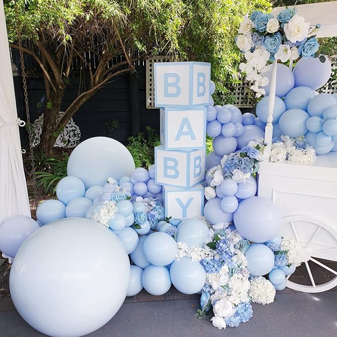 130pcs Light Blue Balloons Different Sizes 18" 12" 10" 5" Baby Blue Balloons for Boys Girls Birthday Baby Shower Gender Reveal Wedding Children's Day Decorations-HomvellaHome