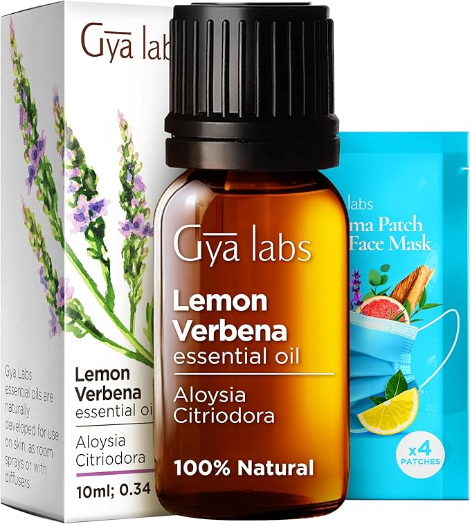 Gya Labs Lemon Verbena Essential Oil for Diffuser - 0.34 Fl Oz - 100% Pure Natural Lemon Verbena Oil for Skin, Hair, Perfume, Bath Bombs & Candle Making Scent-HomvellaHome