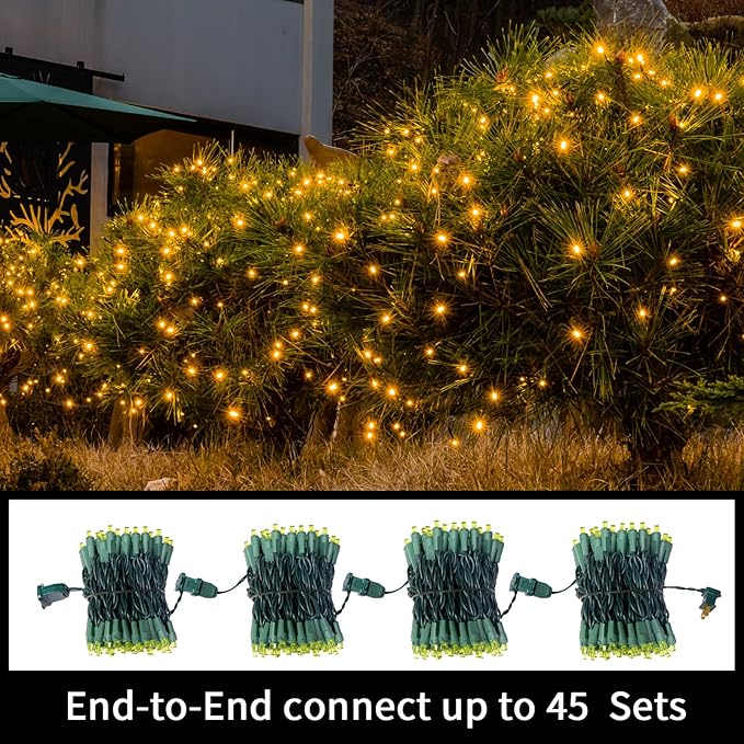 100 Count Yellow - String Lights - 21.6FT LED Christmas Lights, Mini led Lights for Indoor Outdoor Home Holiday Party Wedding Independence Day Decoration-HomvellaHome