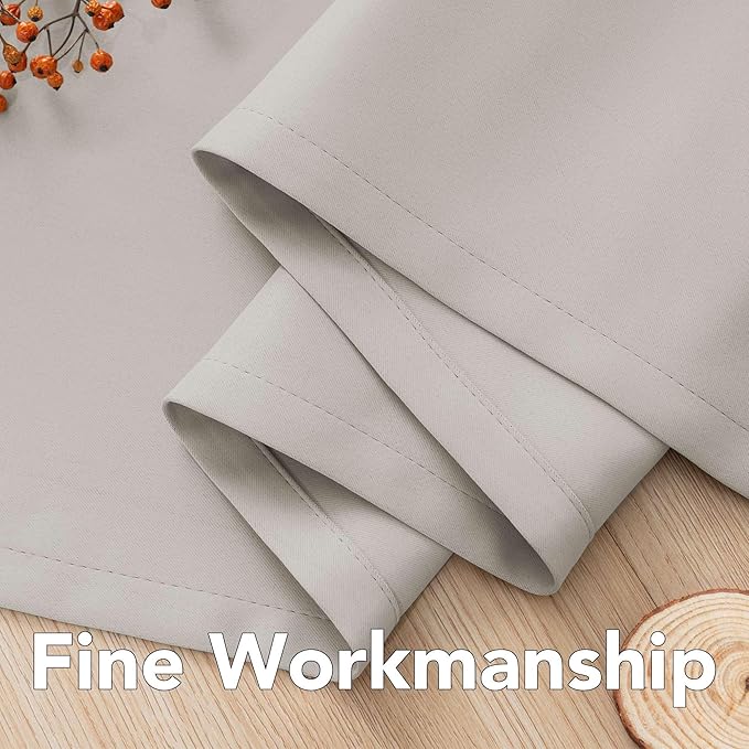 H.VERSAILTEX Premium Blackout Thermal Insulated Room Darkening Curtains for Bedroom/Living Room - Classic Grommet Top (2 Panels, Stone, 52 Inch by 96 Inch)-HomvellaHome