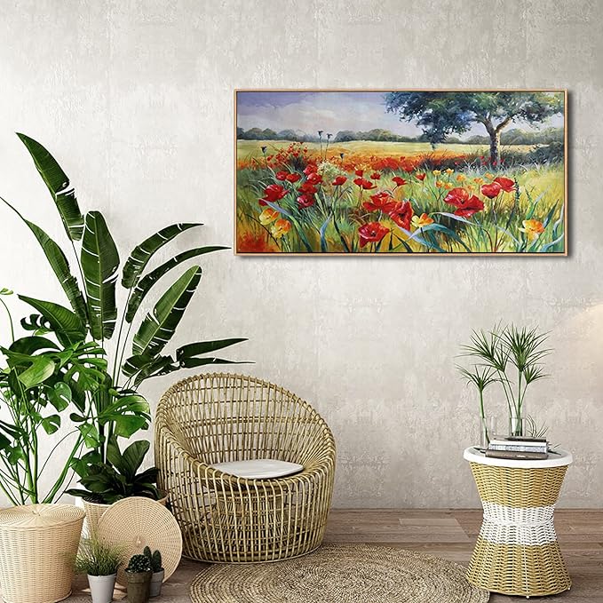 Green Tree Wall Art - Large Canvas for Living Room & Bedroom - Framed 24x48-HomvellaHome