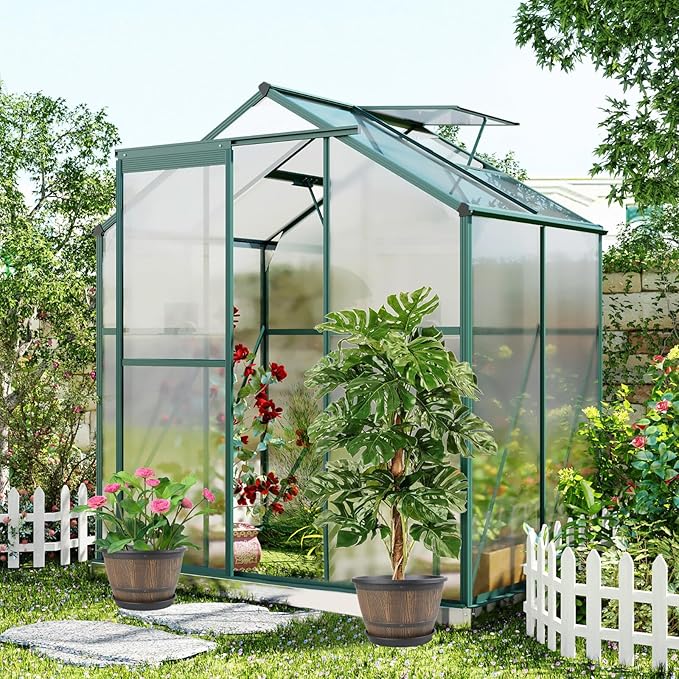 16-inch-Plant-Pots-Indoor-Outdoor, 4 Pack Large Whiskey Barrel Planters with Drainage Holes & Saucer, Plastic Flower Pots Imitation Wine Barrel Design, Decorative Garden Pots for Plants-HomvellaHome