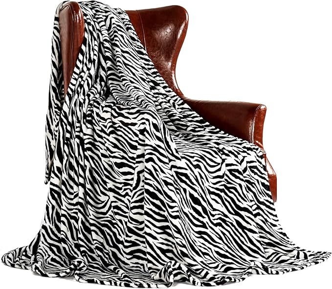 MERRYLIFE Throw Blanket Couch | Soft Decorative Ultra-Plush Soft Colorful Blanket| King Size Travel Throws Oversized |(90" 102", Zebra)-HomvellaHome