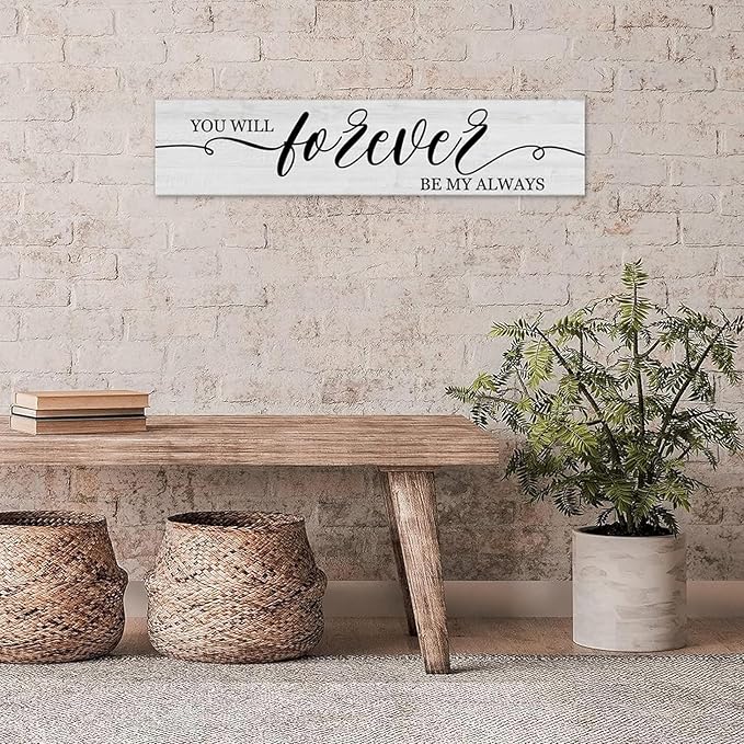 Generic Funny Wood Sign You Will Forever Be My Always Everywhere Rustic Wooden Hanging Sign Home Farmhouse Kitchen Wall Decor 16 x 4 Inch-HomvellaHome