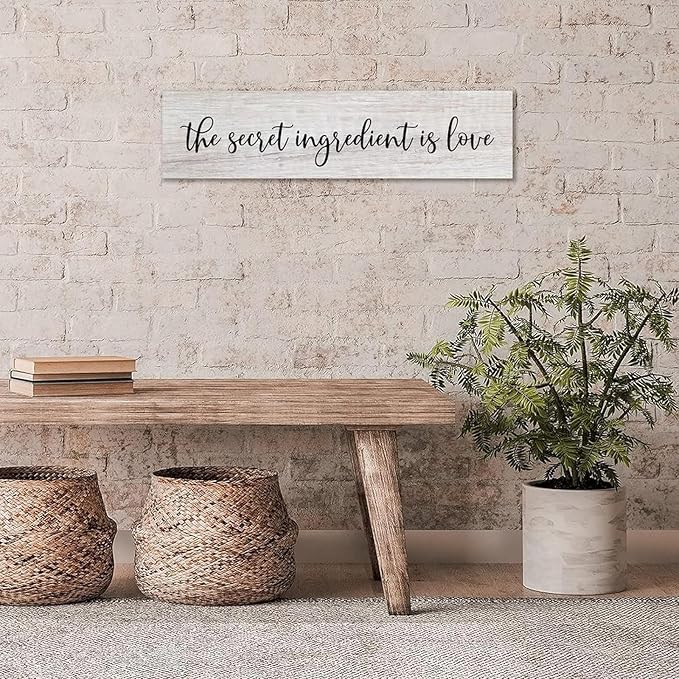Generic Funny Wood Sign The Secret Ingredient is Love Rustic Wooden Hanging Sign Home Farmhouse Kitchen Wall Decoration 16 x 6 Inch-HomvellaHome