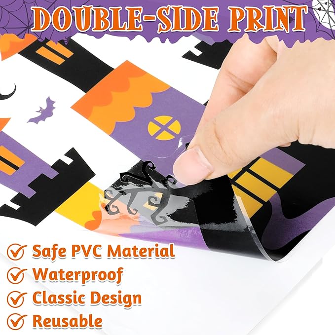 115PCS Halloween Window Clings, 9 Sheets Halloween Decorations, Cute Witch Tree Zombie Ghost Patterns PVC Window Stickers for Treat or Trick Party Favors Decal Supplies Decor Accessories-HomvellaHome