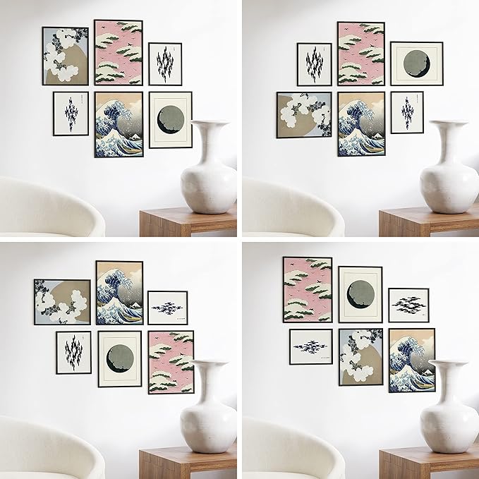HAUS AND HUES Black Frames for Gallery Wall - Set of 6 Picture Collage Frames for Wall, picture Frame Sets for Wall Collage, Gallery Wall Frame Set (Two 8x10, Two 11x14, Two 12x16 Framed Black)-HomvellaHome