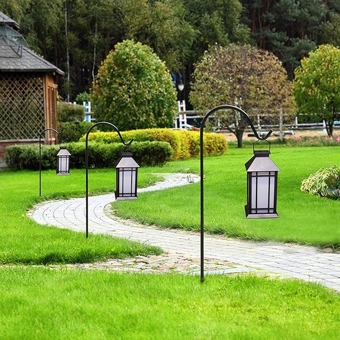 11" Solar Lantern Outdoor Garden Hanging Lanterns Waterproof LED Vintage Flickering Flame Lanterns for Patio, Table, Party.-HomvellaHome
