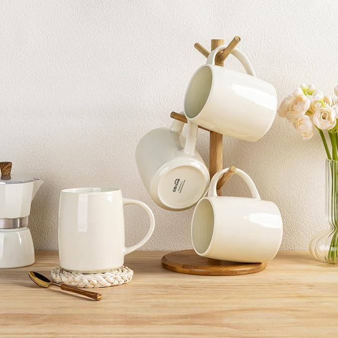 GBHOME Large Coffee Mugs Set of 6, 18oz Handmade Ceramic Coffee Mugs Set with Gradient color for Latte/Tea/Beer/Hot Cocoa, Dishwasher & Microwave Safe-HomvellaHome