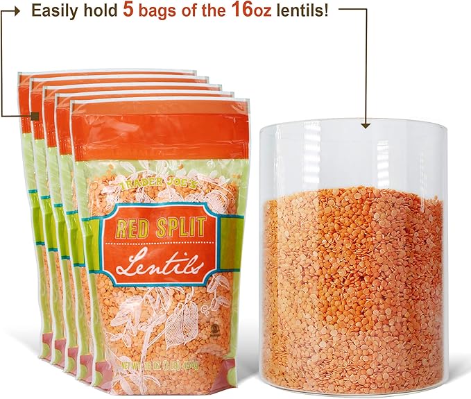 Glass Jars with Bamboo Lids, Glass Food Jars and Canisters Sets, Flour Jar, Large Food Canister with airtight lids, Flour Storage Container, Pantry Jars, 100oz-HomvellaHome