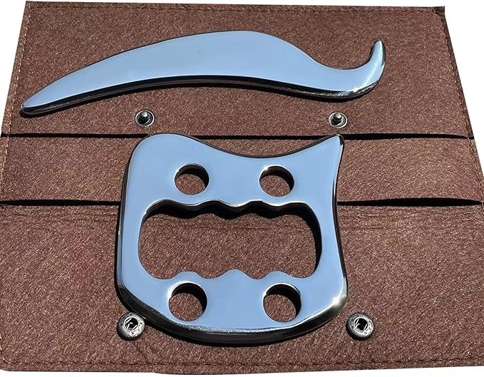 Gua sha Tool gua sha Stainless Steel iastm Tool Gussha Massage Tool Muscle Scraping Tool for Soft Tissue Therapy and Reduce Arms,Back, Legs, Neck Muscle Pain(DN)………-HomvellaHome