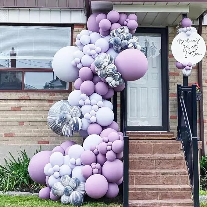 130pcs Pastel Purple Balloons Different Sizes 18" 12" 10" 5" Light Purple Latex Balloon Garland Arch Kit for Birthday Baby Shower Graduation Wedding Gender Reveal Party Decorations-HomvellaHome