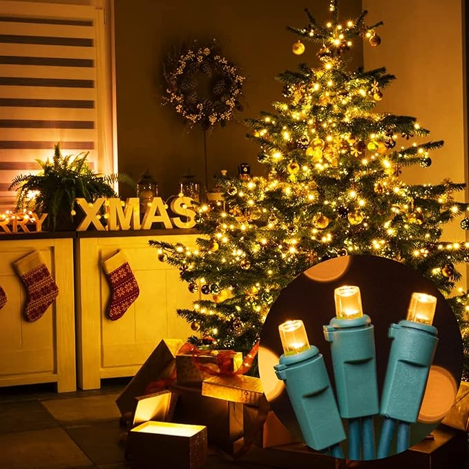 100 Count Yellow - String Lights - 21.6FT LED Christmas Lights, Mini led Lights for Indoor Outdoor Home Holiday Party Wedding Independence Day Decoration-HomvellaHome