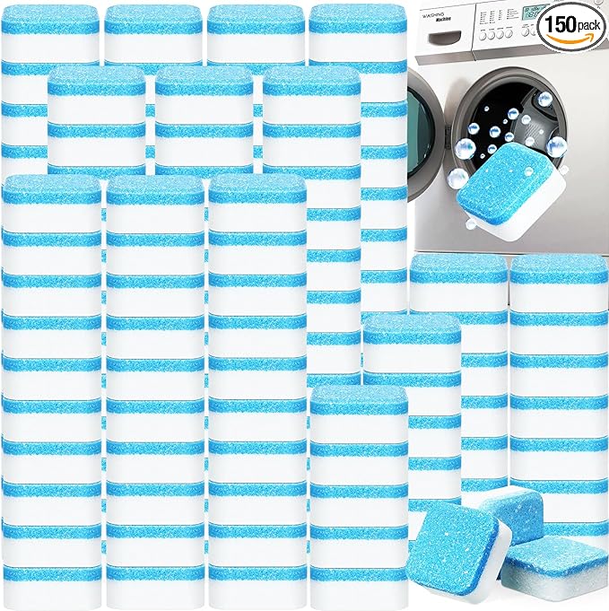 150 Pcs Washing Machine Cleaner Washing Machine Tablets Deep Cleaner Tablets for Front Loader and Top Load Washer-HomvellaHome