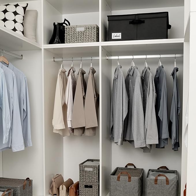 GRANNY SAYS Fabric Storage Bin with Lid, Linen Closet Organizers and Storage Baskets, Large Storage Box, Clothes Bins for Closet Organizing, Jumbo, Black, 1-Pack-HomvellaHome