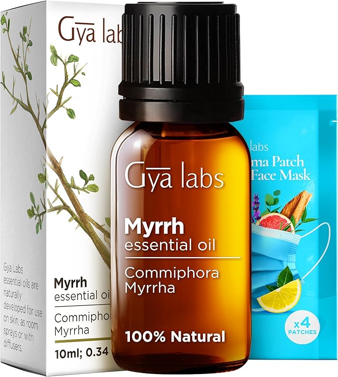 Gya Labs Myrrh Essential Oil for Skin - 0.34 Fl Oz - 100% Pure Natural Myrrh Oil for Diffuser, Face, Hair, Massages & Candle Making Scent-HomvellaHome