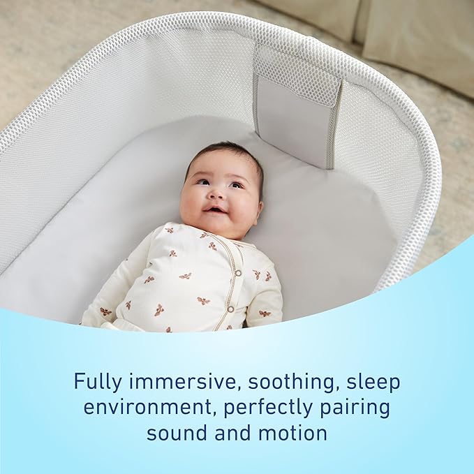 Graco SmartSense Soothing Baby Bassinet – Smart Newborn Bassinet Detects and Automatically Responds to Baby's Cries – for Newborn Babies to 6 Months-HomvellaHome