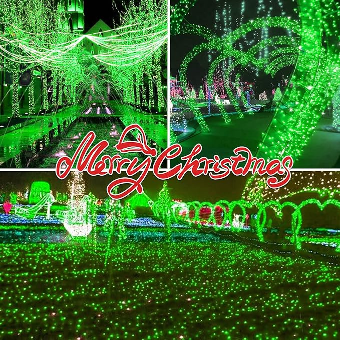 100LIGHTS Green Extra-Bright with End Connectors Christmas Decorative Lights 5.98m UL Certified Mini String Light Set Waterproof for Home Garden Holiday Christmas Tree Party Patio Wedding-HomvellaHome