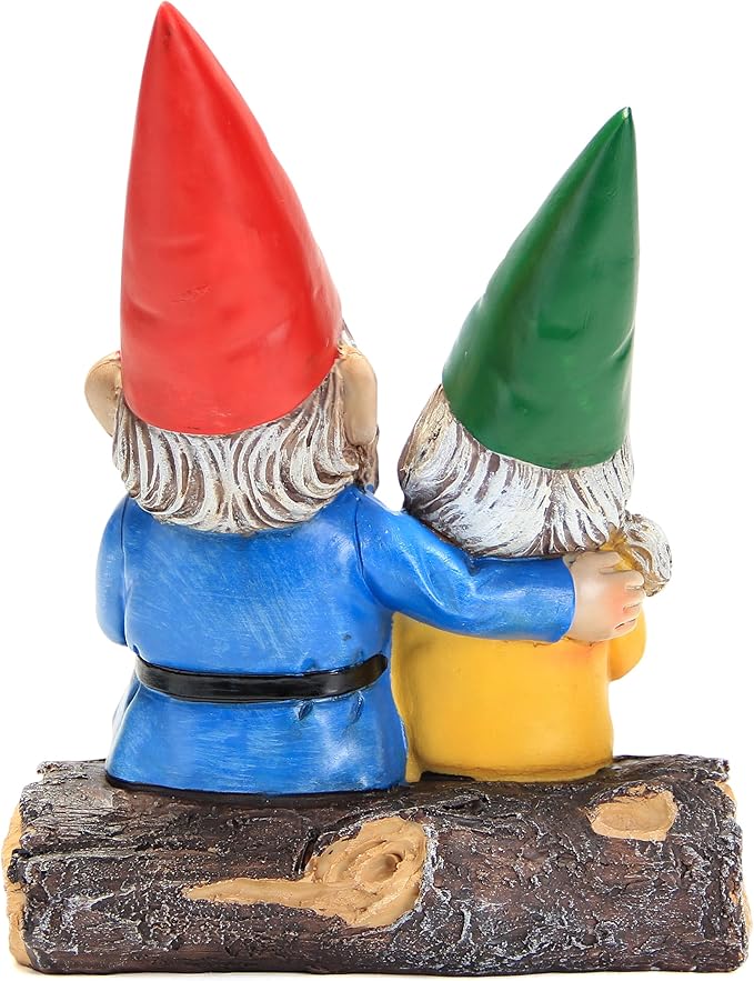 Garden Gnome Statue for Outdoor Decoration,Couple in Love Gnome Figurine for Patio Yard Lawn Outside Porch Decor,Garden Sculptures & Statues,Coffee Knome Romantic Forever Love-HomvellaHome