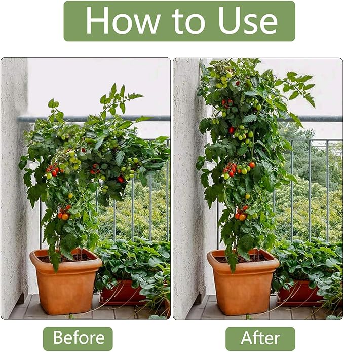 Garden Plant Stakes 36 Inch 3Ft Steel Plant Stick Support, 25 Pack Tomato Stakes for Growing Climbing Plants, Potted Plants, Tomatoes, Trees, Cucumber, Beans, Fences Poles-HomvellaHome