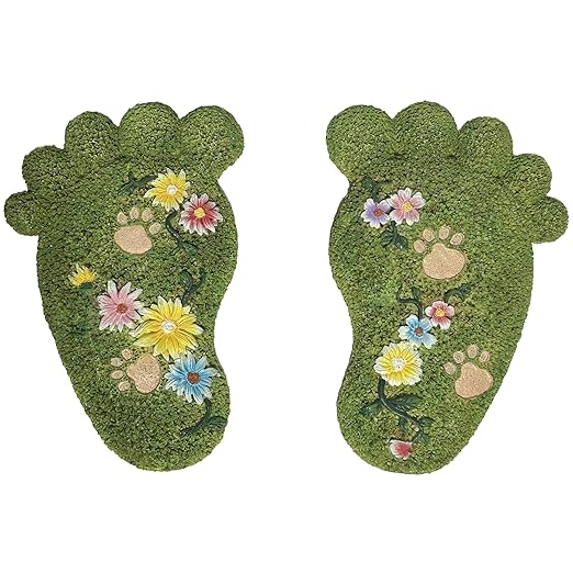 Garden Stepping Stones - Decorative Stones for Patio, Lawn, Stepping Stones Made of Resin (Set of 2)-HomvellaHome