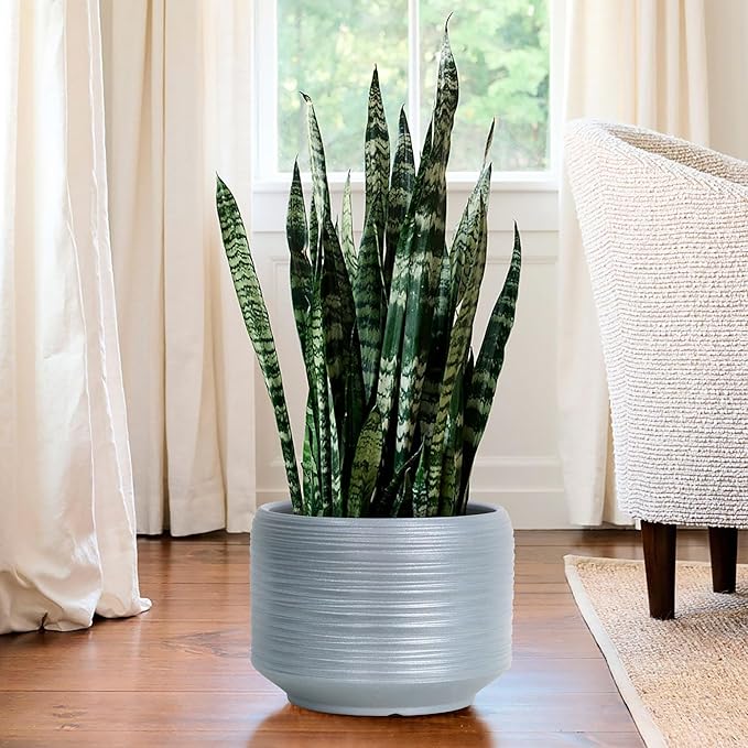 10 Inch Ceramic Plant Pot with Drainage – Large Flower Pot for Indoor Outdoor Plants, Modern Decorative Planter for Patio, Balcony, Garden, or Home Decor-HomvellaHome