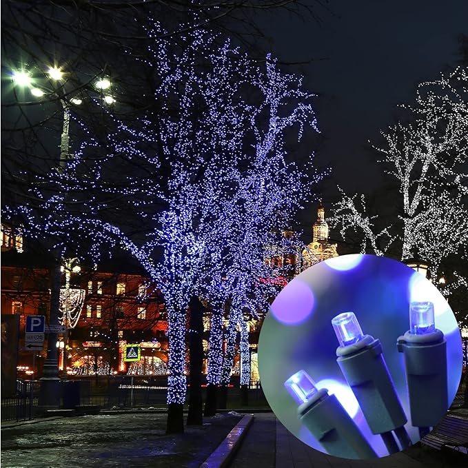 100 Count Blue - String Lights - 21.6FT LED Christmas Lights, Mini led Lights for Indoor Outdoor Home Holiday Party Wedding Independence Day Decoration-HomvellaHome