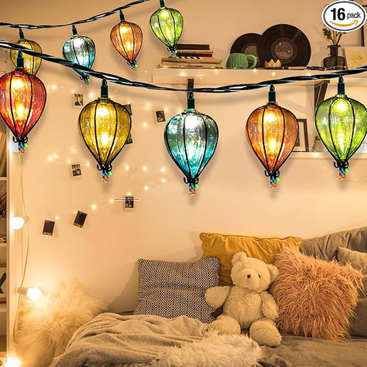 16 Pcs of 11FT Multicolor String Lights with 10 Bulbs, UL Listed Connectable Waterproof Decorative LED Lights Hanging for Backyard Patio, Indoor/Outdoor for Christmas Wedding Party Festival Lighting-HomvellaHome