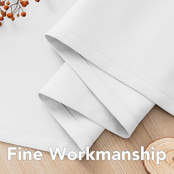 H.VERSAILTEX Thermal Insulated Room Darkening White Curtains for Bedroom/Living Room - Classic Grommet Top (2 Panels, 52 Inch by 54 Inch)-HomvellaHome