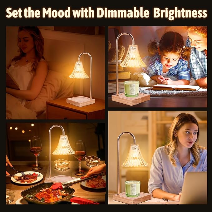 GEEZO Fragrance Candle Warmer Lamp，Electric Candle Warmer with Timer & Dimmer，Mom Christmas Birthday Gifts for Women, House Warming Gifts New Home Bedroom Decor-HomvellaHome
