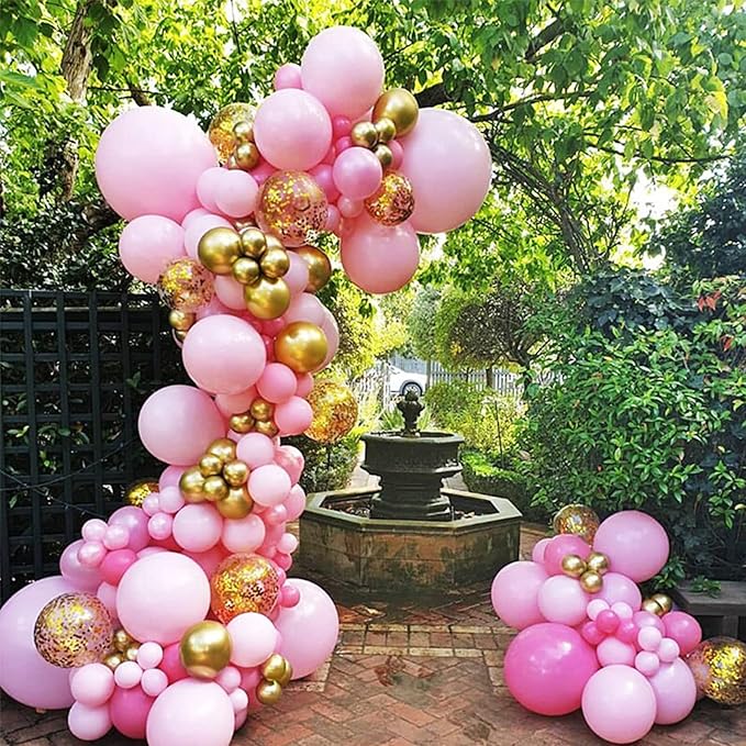 130pcs Pink Balloons Different Sizes 18" 12" 10" 5" Party Latex Balloons for Birthday Baby Shower Wedding Anniversary Princess Theme Party Decorations-HomvellaHome