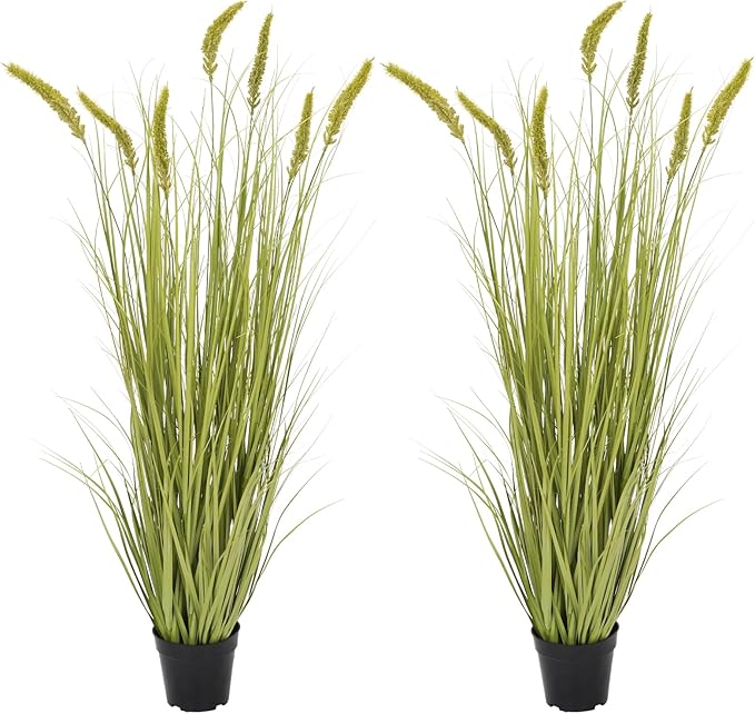 Green Onions Fake Plants,Artificial Plants Indoor, Fake Grass Decor Green Plant Fake Outdoor Flowers Fake Succulents,Artificial Tall Grass Plants with Pots House Decorative(47" 2 Pack)-HomvellaHome