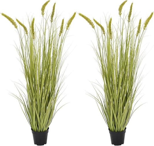 Green Onions Fake Plants,Artificial Plants Indoor, Fake Grass Decor Green Plant Fake Outdoor Flowers Fake Succulents,Artificial Tall Grass Plants with Pots House Decorative(47" 2 Pack)-HomvellaHome