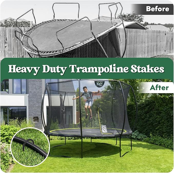 12 inches 12-Pack Trampoline Stakes Anchors High Wind Stake Heavy Duty U Hooks for Ground Lawn Garden Yard Stakes for Decorations Swing Set Shed-HomvellaHome