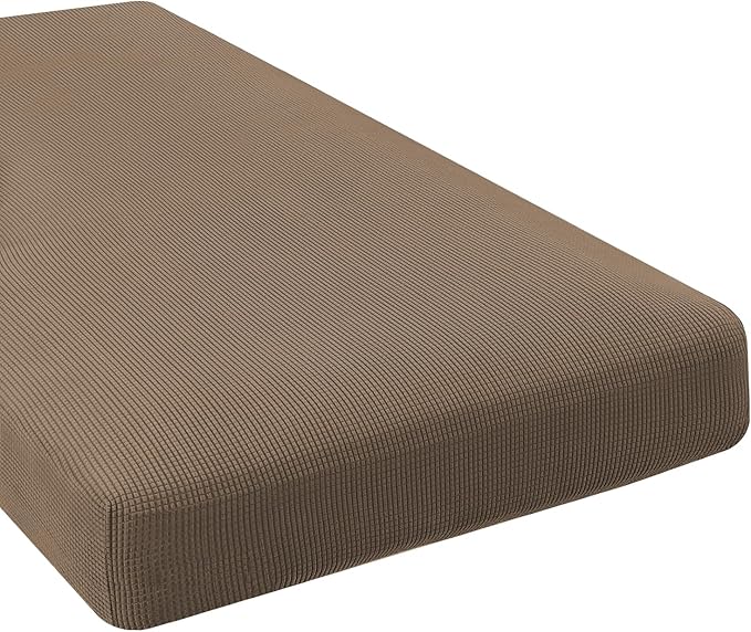 H.VERSAILTEX Super Stretch Individual Chaise Cover Sectional Couch Covers for L Shaped Sofa Both Left/Right Featuring Thick Jacquard Textured Twill Fabric (1 Piece Chaise Cover Large, Macchiato)-HomvellaHome