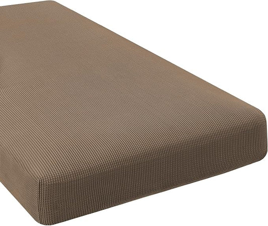 H.VERSAILTEX Super Stretch Individual Chaise Cover Sectional Couch Covers for L Shaped Sofa Both Left/Right Featuring Thick Jacquard Textured Twill Fabric (1 Piece Chaise Cover Large, Macchiato)-HomvellaHome