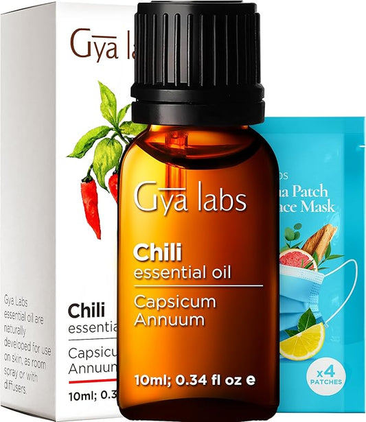 Gya Labs Chili Essential Oil for Hair Healthy - 0.34 Fl Oz - 100% Pure Natural Chili Oil for Skin, Diffusers, Candle Making Scent-HomvellaHome