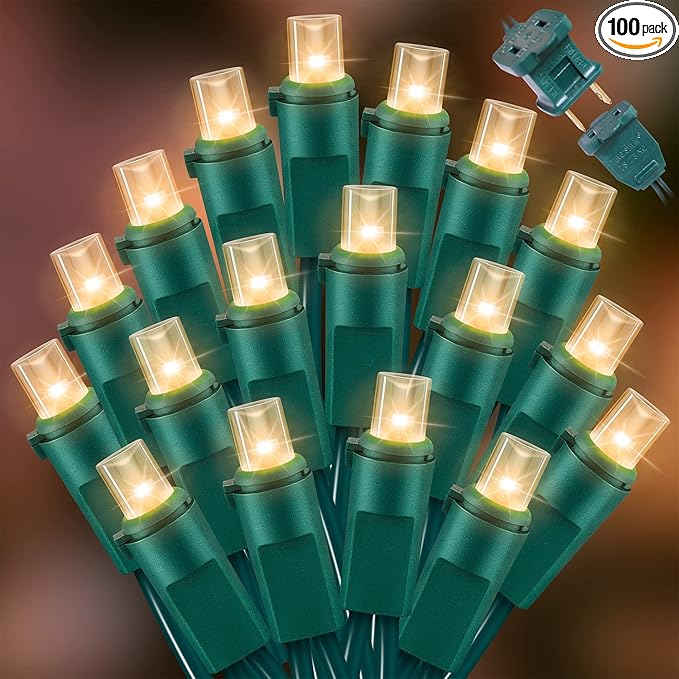 100 Count Warm White - String Lights - 21.6FT LED Christmas Lights, Mini led Lights for Indoor Outdoor Home Holiday Party Wedding Independence Day Decoration-HomvellaHome