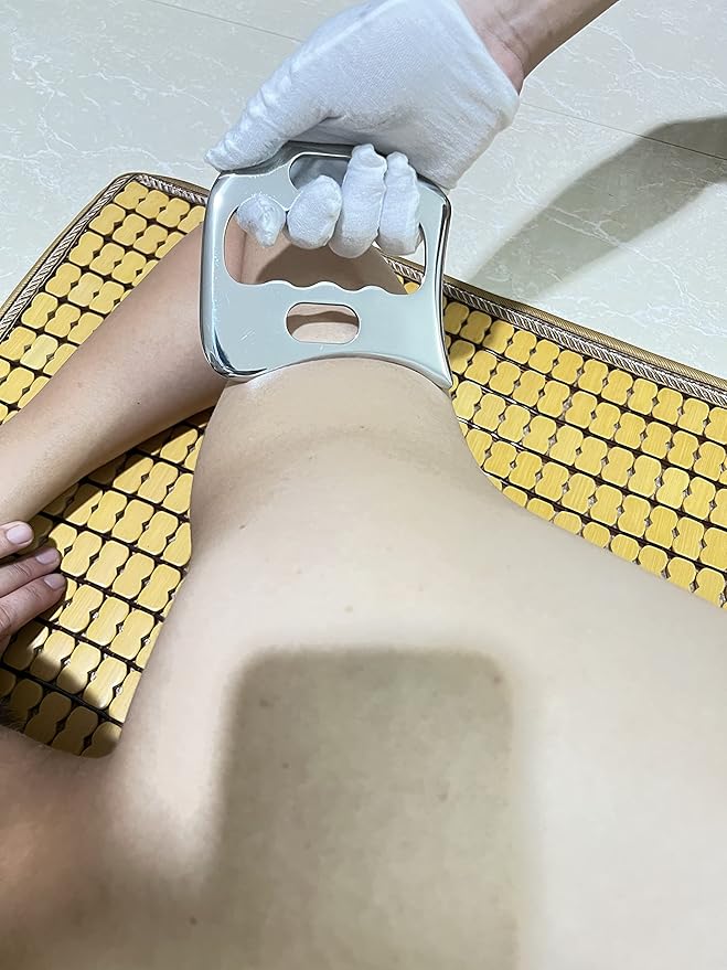 Gua sha Tool gua sha Stainless Steel iastm Tool Gussha Massage Tool Muscle Scraping Tool for Soft Tissue Therapy and Reduce Arms,Back, Legs, Neck Muscle Pain(SSB)………-HomvellaHome