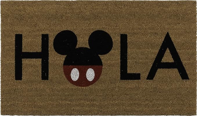 Gertmenian Disney Mickey Mouse Doormat Rug Retro Front Door Coir Mat Welcome Home Indoor Outdoor Entryway Carpet, 2-Pack 20x34, Minnie Bienvenidos/Hola-HomvellaHome