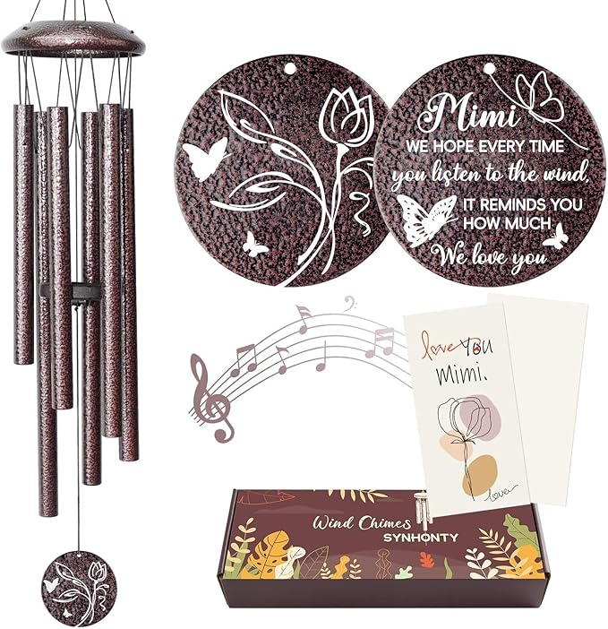 Gifts for Mimi, 25''Wind Chimes, Birthday Gift for Mimi from Grandkids, Mothers Day, Thanksgiving, Christmas Day Gifts Ideas for Love Rreminder-HomvellaHome