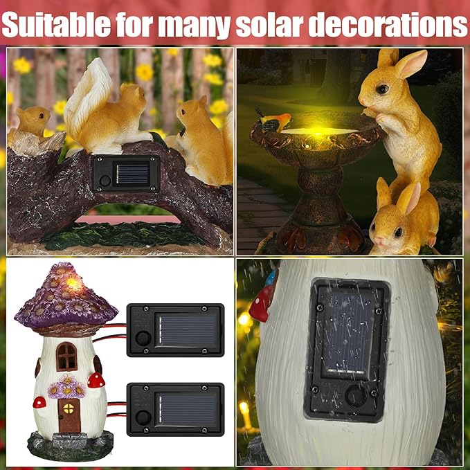 12 Pcs Solar Lantern Light Replacement Tops Parts for Outdoor Waterproof LED Panel Battery Box Replacement Solar Light Parts for Outdoor DIY Lanterns Garden Patio Decor-HomvellaHome