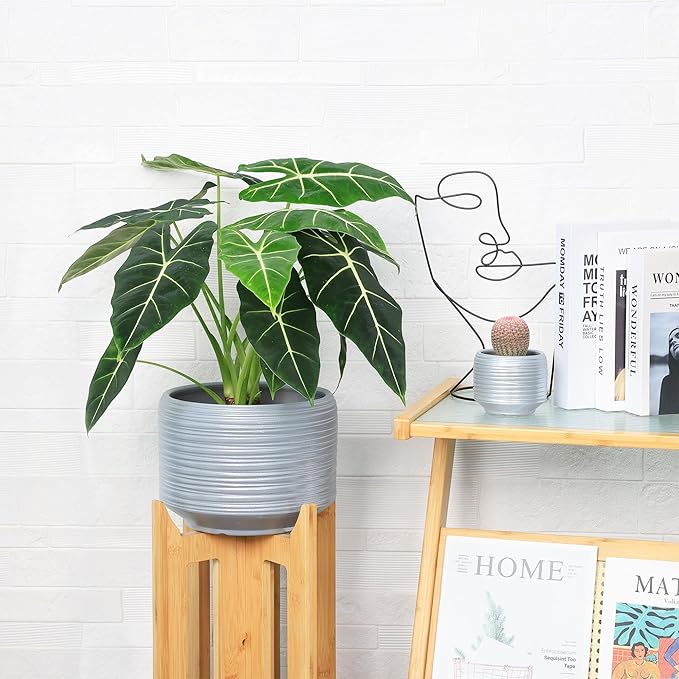 10 Inch Ceramic Plant Pot with Drainage – Large Flower Pot for Indoor Outdoor Plants, Modern Decorative Planter for Patio, Balcony, Garden, or Home Decor-HomvellaHome