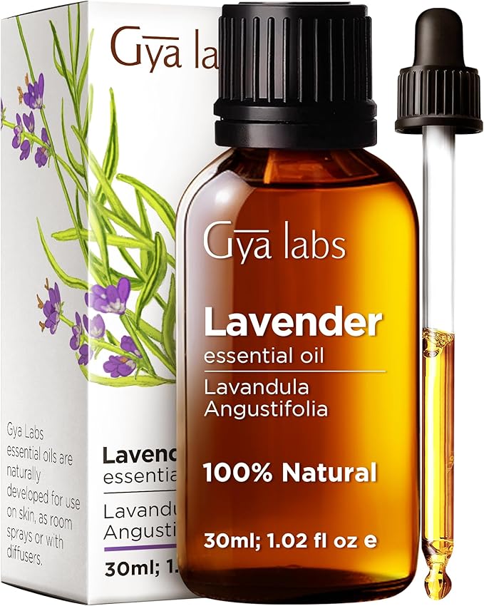 Gya Labs Lavender Essential Oil for Diffuser - 100% Pure Natural Lavender Oil for Skin, Hair, Massage, Candle Making & Aromatherapy (1.02 Fl Oz)-HomvellaHome