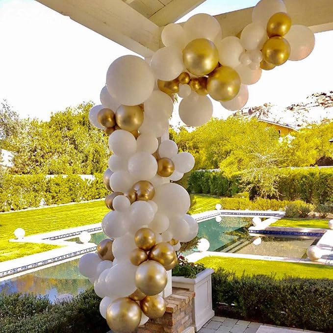 130pcs Metallic Gold Balloons Different Sizes 18" 12" 10" 5" Party Latex Balloons for Birthday Graduation Baby Shower Wedding Anniversary New Year Party Decorations-HomvellaHome